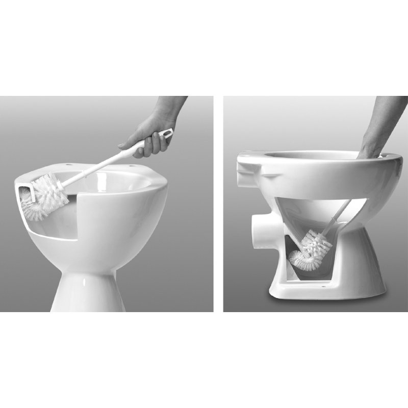 Peggy Perfect toiletborstel rond wit kunststof 40cm